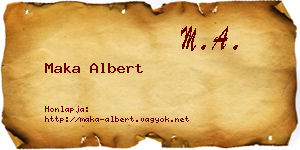 Maka Albert névjegykártya